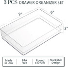 Stori Simplesort 3-piece Stackable Clear Drawer Organizer Set   9  X 6  X 2  Rec