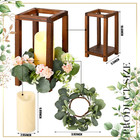 12 Pcs Wooden Lantern Centerpieces For Wedding Rustic Wedding Table Decorations