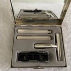 Vintage Mini Travel Shaving Razor Kit Compact Mirror Case Contemporary Design