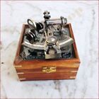 Nautical Brass Working Maritime Sextant 4   With Wooden Box Decor Item Gift