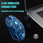 C10 Wireless Gaming Mouse Rechargeable Silent Optical Mice 7 Colors Led Lights  