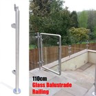 H 1100mm Glass Balustrade Railing Posts Grade 316 Stainless Steel Pole Handrails