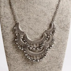 Silver Glass Facted Bead Dangle Silver Tone Finish Necklace Earring Set