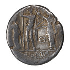 Roman Republic Ar Silver Denarius Cn  Blasio Cn  F  112-111 Bc Sydenham-561b