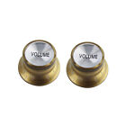 4pcs 2t2v Gold Guitar Bell Knob Top Hat Tone Volume For Gibson Epiphone Les Paul