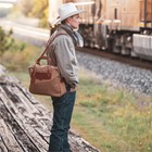 Schaefer Outfitters Tan Brown Men s Briefcase Canvas Leather Like Filson