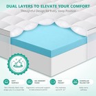 Dual Layer 4 Inch Memory Foam Mattress Topper Size Queen White  medium Support 