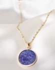 18k Gold Lapis Lazuli Circle Necklace