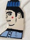 Vtg Folk Art Figure Wall Hanging Acrylic Painted Outsider Sailor Nautical