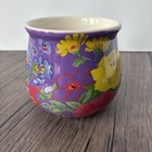 The Pioneer Woman Purple Floral Garden Meadow Ceramic Pot Belly Mug Rare Qvc
