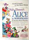Alice In Wonderland Walt Disney Vtg 1951 Animated Movie Ad Magazine Print