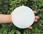 Selenite Charging Station  6  Flat Circle   Round Polished Crystal Plate Large