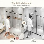 Frameless Glass Shower Door  55-60  X 76  1 4  Clear Tempered Glass Sliding Door