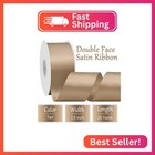 Ribtcute Double Faced Tan Satin Ribbon 1 5 Inch Tan Satin Ribbon For Gift Wrappi