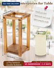 8 Pcs Wooden Wedding Lantern Centerpiece For Table Decor  Brown   Includes 4 Far