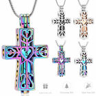 Hollow Cross Urn Necklace For Ashes Cremation Pendant Keepsake Memorial Pendant