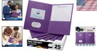 25-pack Purple Textured Paper Two-pocket Folders For Professional Presentations
