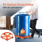1 2 Pack 55 Gallon Drum Dolly 1250lbs 360   Swivel Casters Heavy Duty Steel Frame