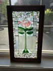 Pink Rose Stained Glass Mosaic Panel