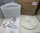 Set Of 2 White Drum Lamp Shades  Top 11   x11    Bottom X 8    h  Unused  read   