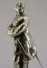 Heavy 54g Cast Hanau Solid Sterling Silver Gentleman Wax Seal 1905 Desk Antique
