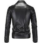 Men s Motorcycle Slim Fit Casual Stand Collar Slanted Zipper Leather Jacket Coat