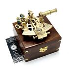 Brass Sextant With Hardwood Box Nautical Navigation Collection Maritime Working