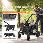 Uimoso All-terrain Double Stroller Wagon 2 Seats Collapsible With Canopy Black