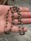 Sterling Silver Native American Sw Rosary Navajo Pearl Link Necklace 18     925