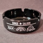 Vintage Golden Nugget Casino Las Vegas Black Glass Round Ashtray