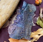 Grape Agate Skull With Anubis Carving  All Natural