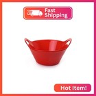 Mintra Home Plastic Bowls With Handles  1 8l Medium 2pk  Red 