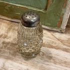 Vintage Mid Century Modern Glass Shaker W  Metal Lid Mcm Kitchenware Grandmacore