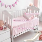 3 Piece Ruffle Crib Bedding Set For Girls Boys Baby Quilted Crib Comforter Set