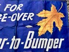 Vintage 1950 s Pure Gas Station 35x56 Canvas Bumper To Bumper Advertising Sign