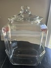 Vintage Lance 8 Sided Counter Glass Display Cookie Cracker Jar With Lid