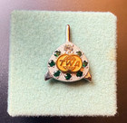 Vintage Twa Trans World Airlines 35 Year Service Award Tie Tac Pin Green Stones