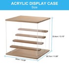 Acrylic Display Case With Led Light 5 Tier Transparent Showcase Boxes Wood