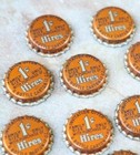 Hires Root Beer Soda Pop Bottle Caps Vintage Lot Of 6 Family Size 1 Cent Metal