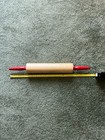 Vintage Wooden Rolling Pin With Red Handles Retro Kitchen Tool Baking Decor Usa