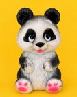      Cute  Vintage Blow Mold Large Panda Bear Piggy Bank 60s 70s Kitsch Big Eyes
