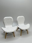 1 12 White Chairs Lot Of 2 Modern Contemporary Dollhouse Miniature Furniture