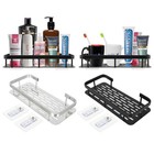 Punch-free Bathroom Storage Rack Shelf Wall Mounted Luxury Kitchen Organizer Us