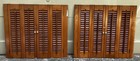 2 Sets 28  Tall X 32  Wide Wood Interior Louver Plantation Window Shutters Vtg
