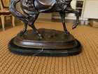 Vintage P j  Mene Bronze Horse Sculpture Arabian Stallion Statue Black Marble