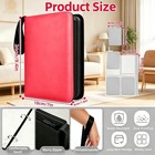 Trading Card Binder 400 Pockets  Zipper Card Holder  red 