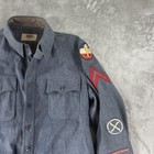 Vintage 1950s Culver Shirt Mens Large Blue Wool Military Rotc Uniform Patches