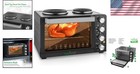 Compact 30 Quart Countertop Convection Oven   Dual Hot Plates - Easy   Efficient