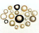 Vintage Lot Of 20 Fancy Faux White Pearl Gem And Metal Tones Embellished Buttons