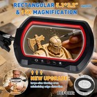 15x Magnifying Glass With Light  3-section Rectangle Lens   Clamp - Red